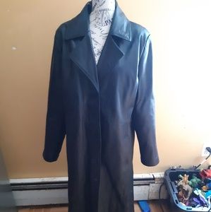 Vintage faux leather trench coat